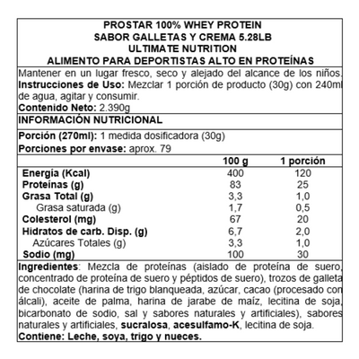 PROSTAR 100% WHEY PROTEIN 5 LBS ULTIMATE NUTRITION