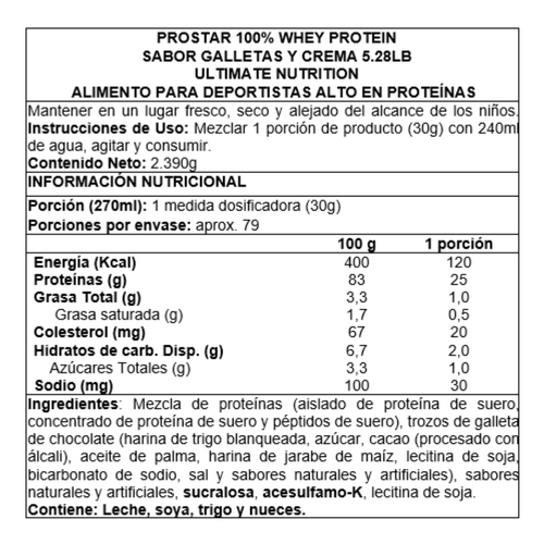PROSTAR 100% WHEY PROTEIN 5 LBS ULTIMATE NUTRITION