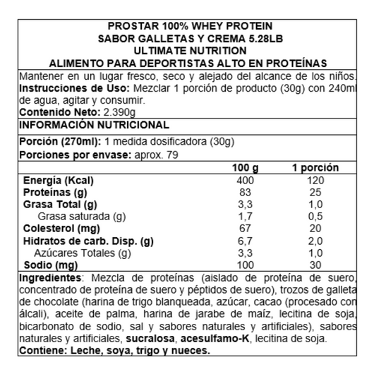 PROSTAR 100% WHEY PROTEIN 5 LBS ULTIMATE NUTRITION